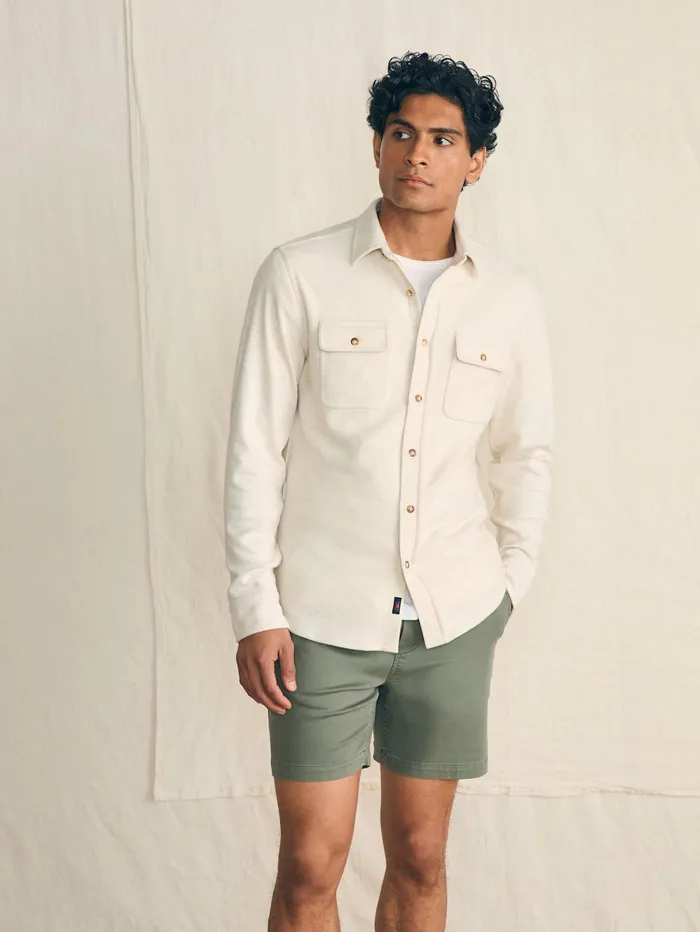 Men Shirts Faherty Legend Sweater Shirt Off White