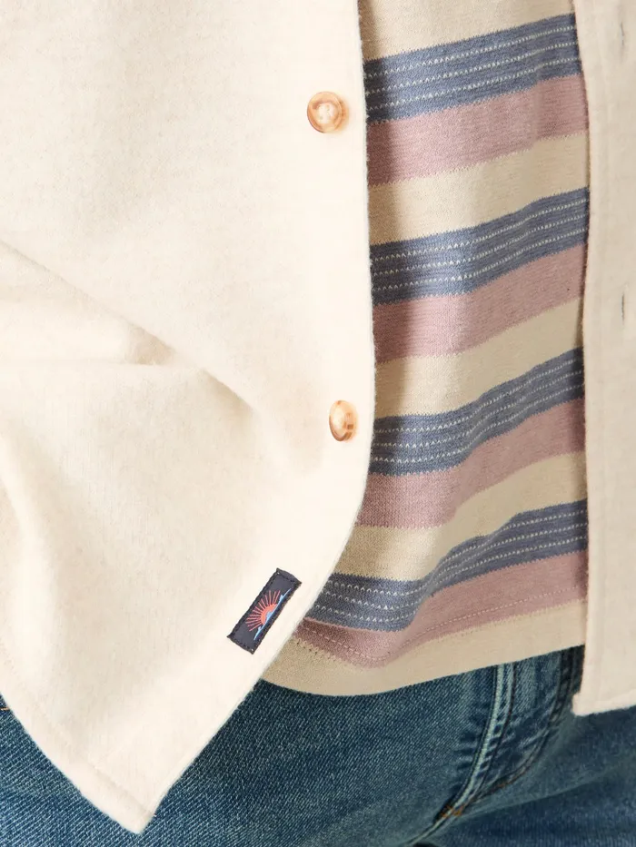 Men Shirts Faherty Legend Sweater Shirt Single Pocket Off White
