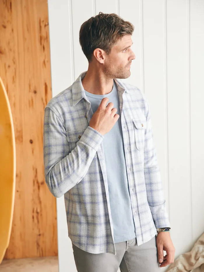 Men Shirts Faherty Legend Sweater Shirt Spring Dew Plaid