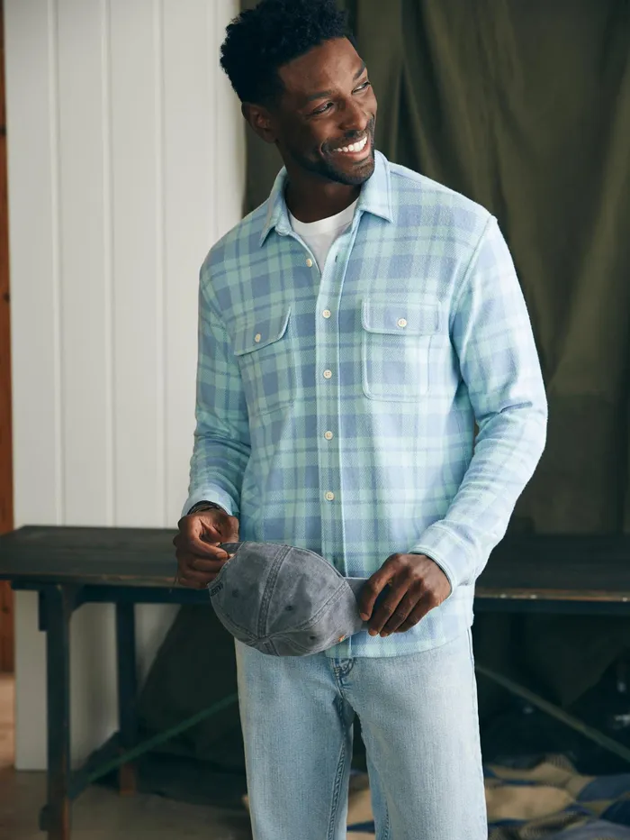 Men Shirts Faherty Legend Sweater Shirt Tall Clearwater Coast Plaid