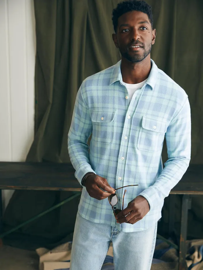 Men Shirts Faherty Legend Sweater Shirt Tall Clearwater Coast Plaid