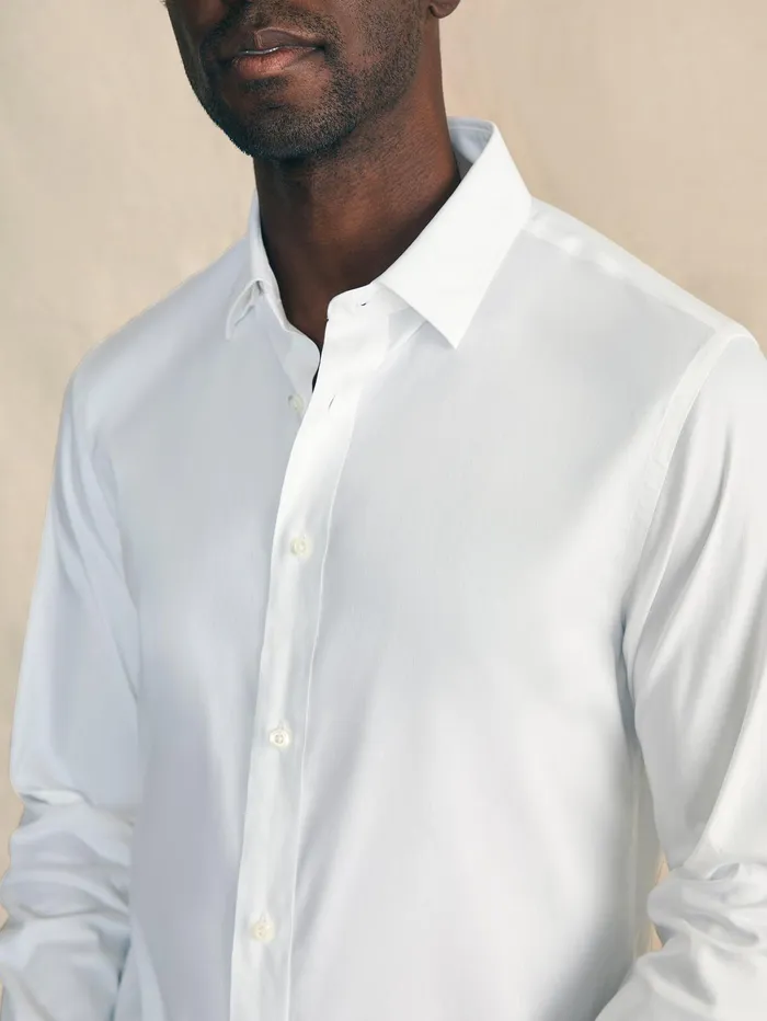 Men Shirts Faherty Movement Dress Shirt Tall Cloud White