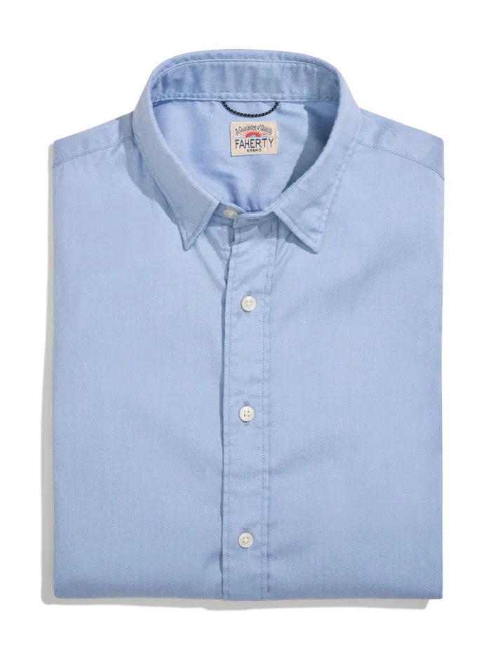 Men Shirts Faherty Movement Shirt Atlantic Sky