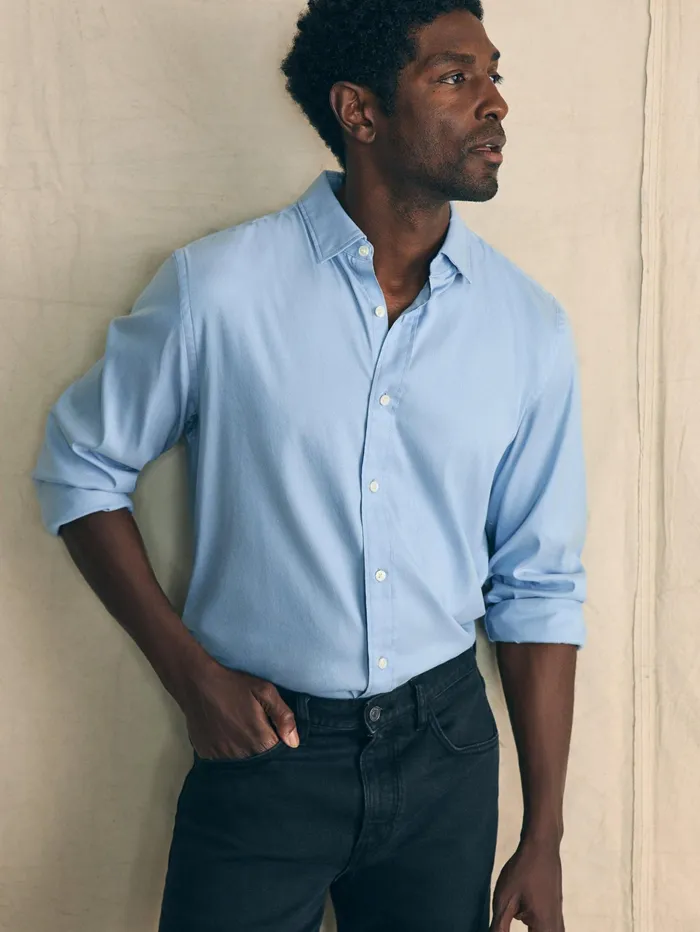 Men Shirts Faherty Movement Shirt Atlantic Sky