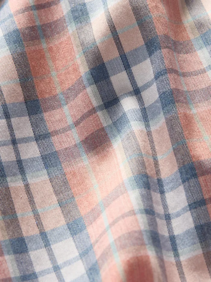 Men Shirts Faherty Movement Shirt Classic Fit Ocean Coral Plaid