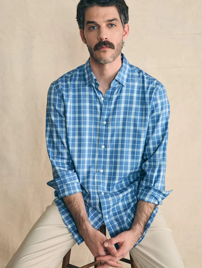 Men Shirts Faherty Movement Shirt Classic Fit York Harbour Plaid