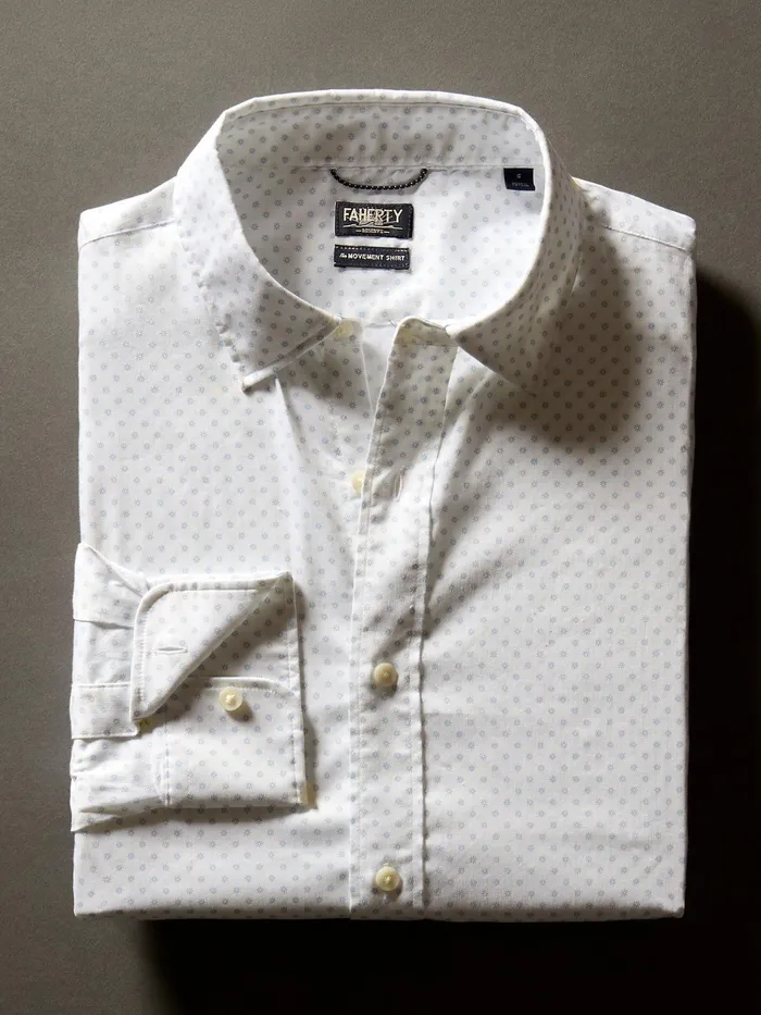 Men Shirts Faherty Movement Shirt Mist Sunburst