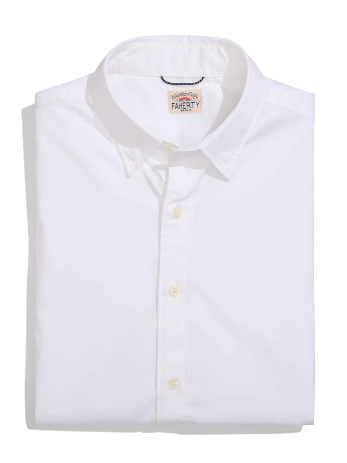 Men Shirts Faherty Movement Shirt Tall Cloud White