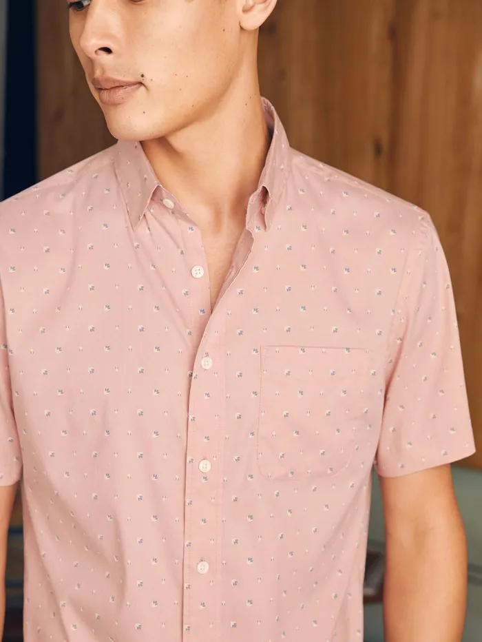 Men Shirts Faherty Movement ShortSleeve Shirt Prairie Floral