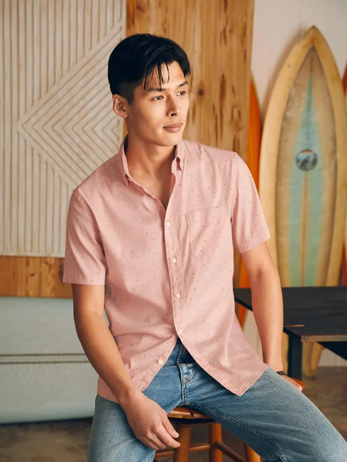 Men Shirts Faherty Movement ShortSleeve Shirt Prairie Floral