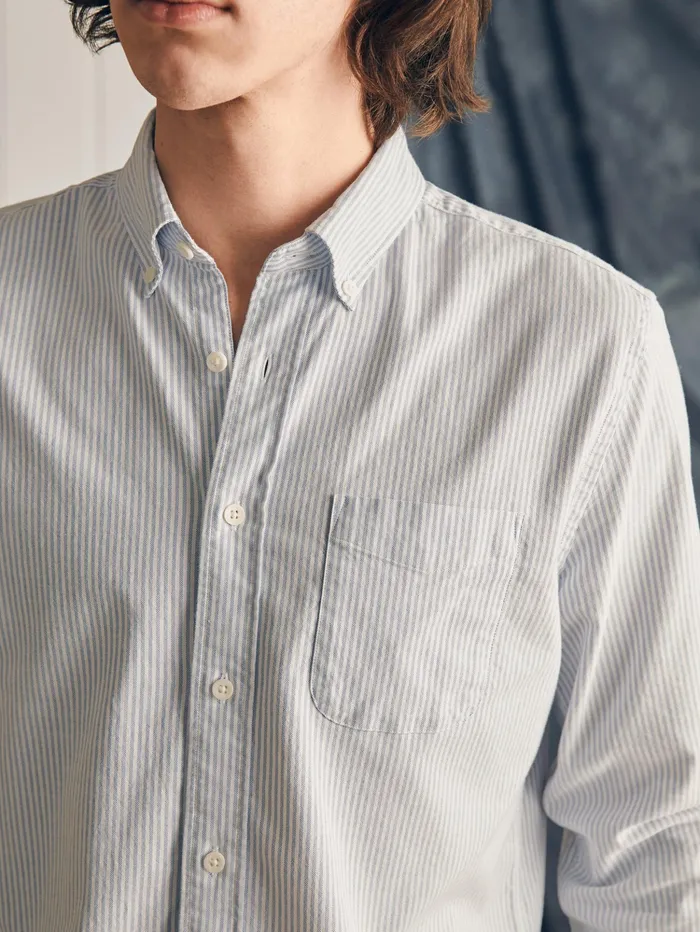 Men Shirts Faherty Supima Oxford Shirt Tall Classic Stripe