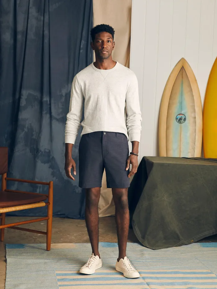 Men Shorts Faherty All Day Shorts 7quot Inseam Charcoal