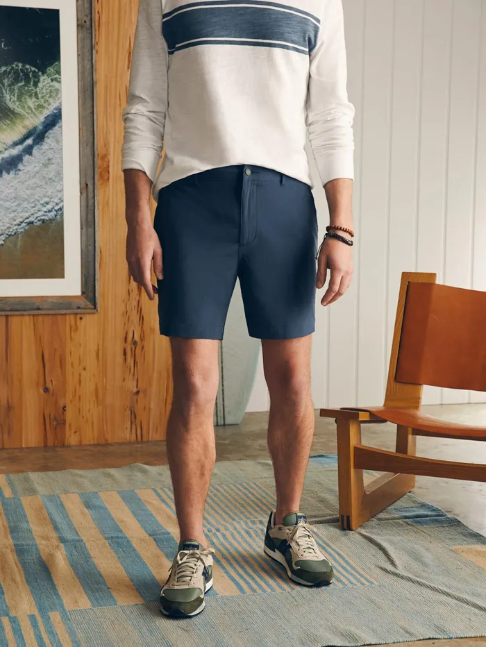 Men Shorts Faherty All Day Shorts 7quot Inseam Dark Blue Nights
