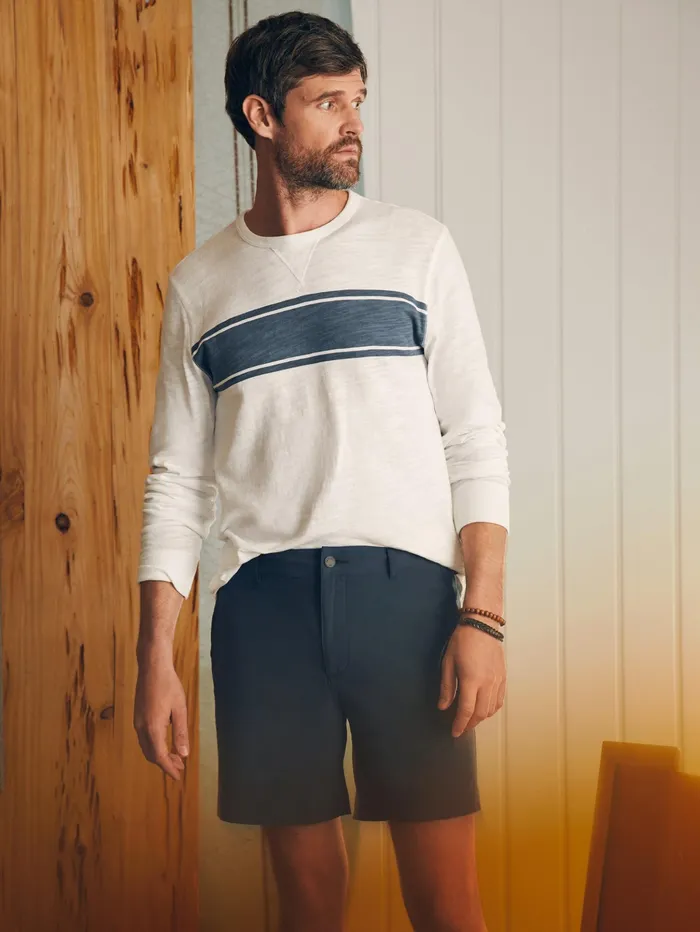 Men Shorts Faherty All Day Shorts 7quot Inseam Dark Blue Nights