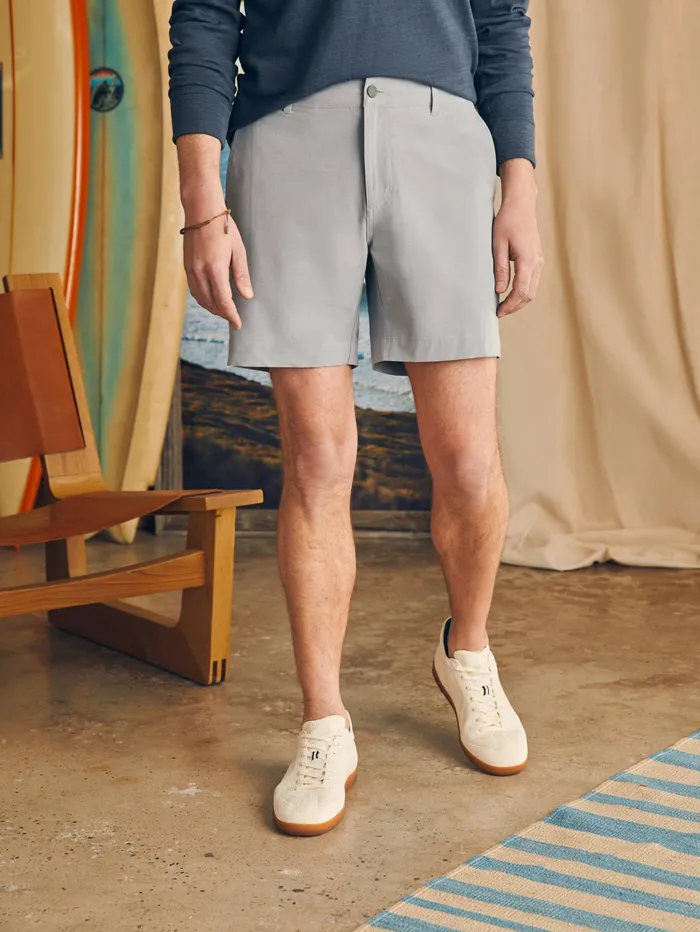 Men Shorts Faherty All Day Shorts 7quot Inseam Ice Grey