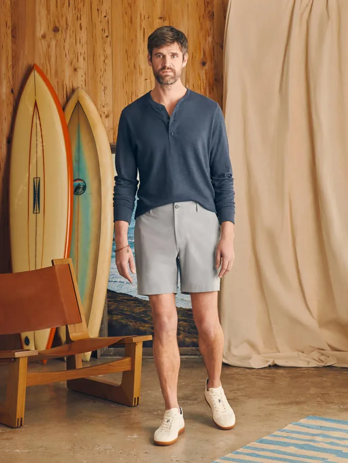 Men Shorts Faherty All Day Shorts 7quot Inseam Ice Grey Men Shorts Faherty All Day Shorts 7quot Inseam Ice Grey