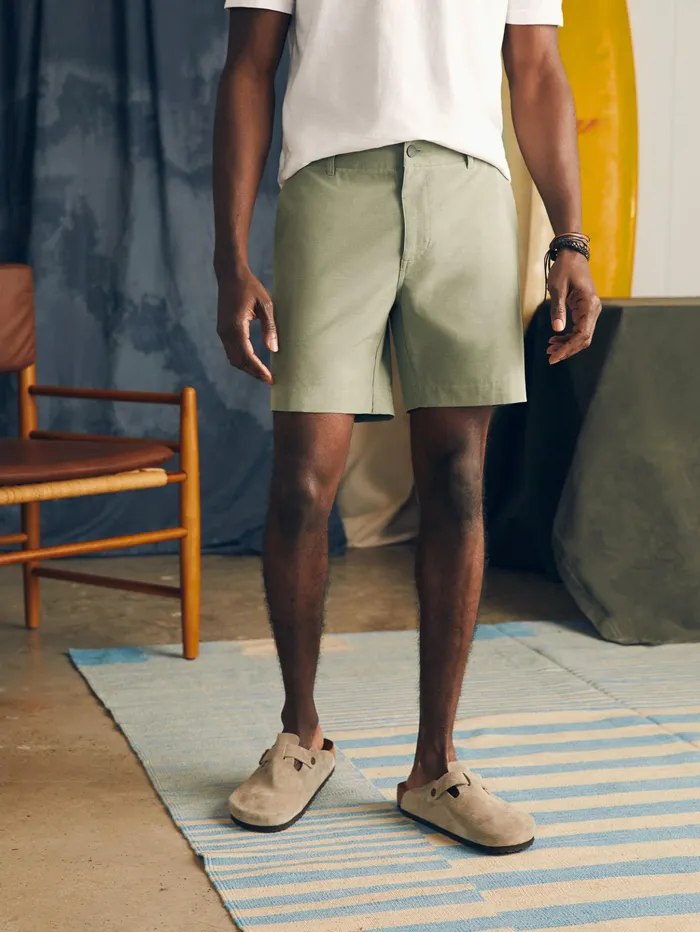 Men Shorts Faherty All Day Shorts 7quot Inseam Olive