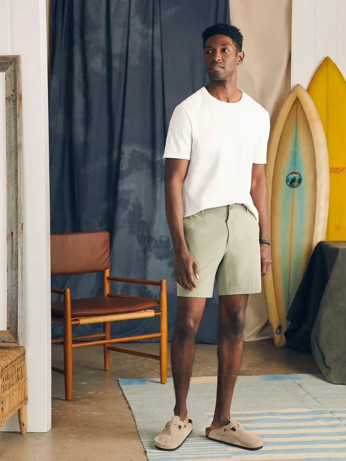 Men Shorts Faherty All Day Shorts 7quot Inseam Olive Men Shorts Faherty All Day Shorts 7quot Inseam Olive