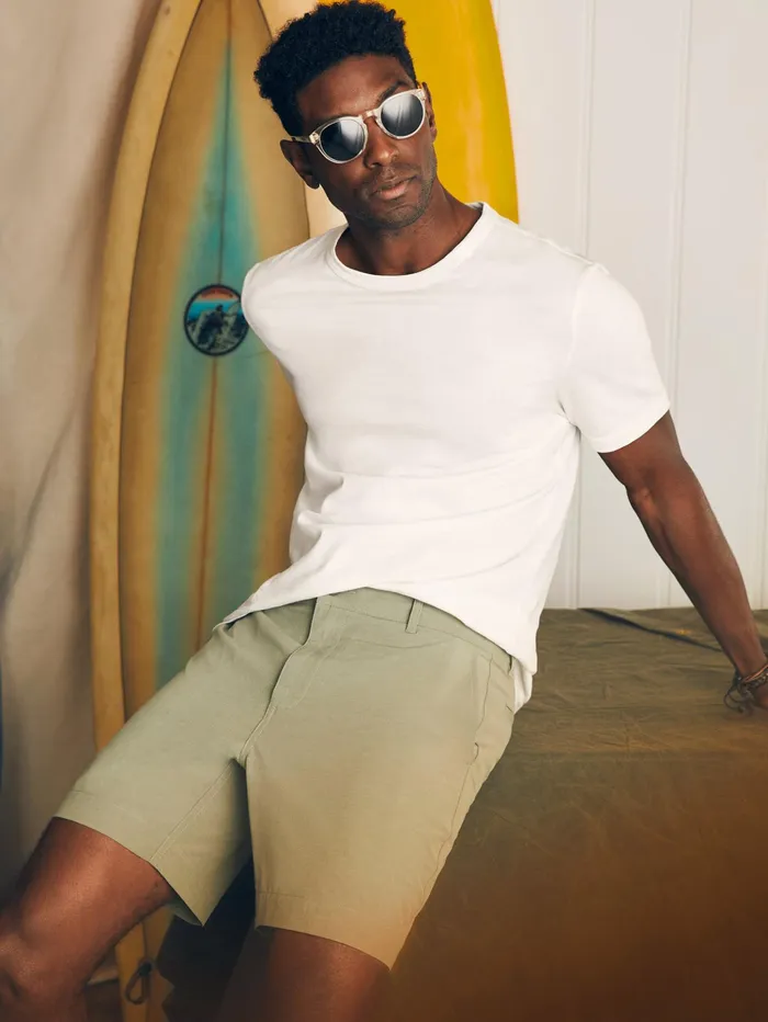 Men Shorts Faherty All Day Shorts 7quot Inseam Olive Men Shorts Faherty All Day Shorts 7quot Inseam Olive