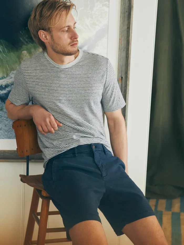 Men Shorts Faherty Coastline Stretch Chino Short 8quot Inseam Blue Nights