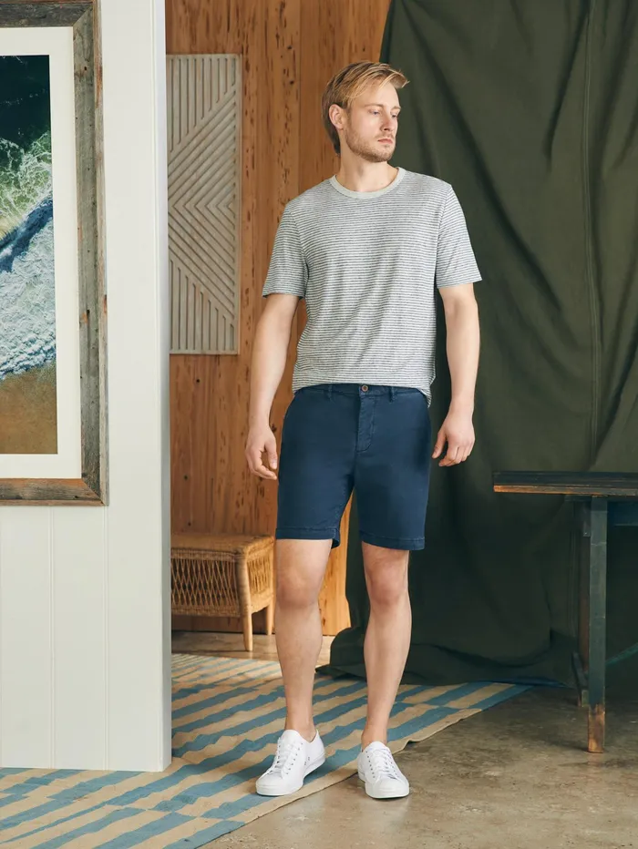Men Shorts Faherty Coastline Stretch Chino Short 8quot Inseam Blue Nights