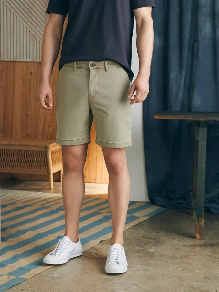 Men Shorts Faherty Coastline Stretch Chino Short 8quot Inseam Mountain Olive
