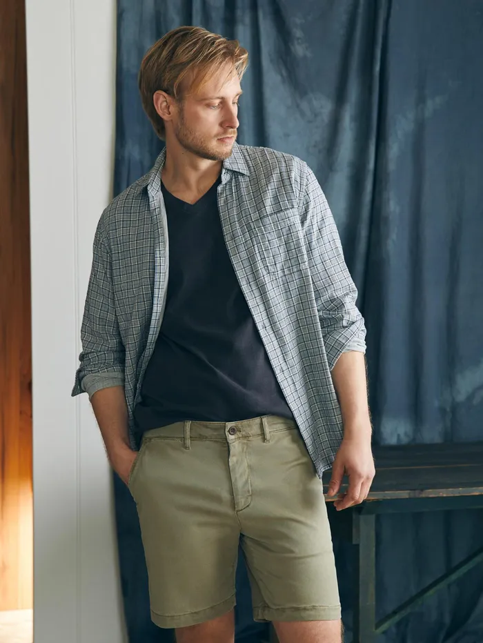 Men Shorts Faherty Coastline Stretch Chino Short 8quot Inseam Mountain Olive