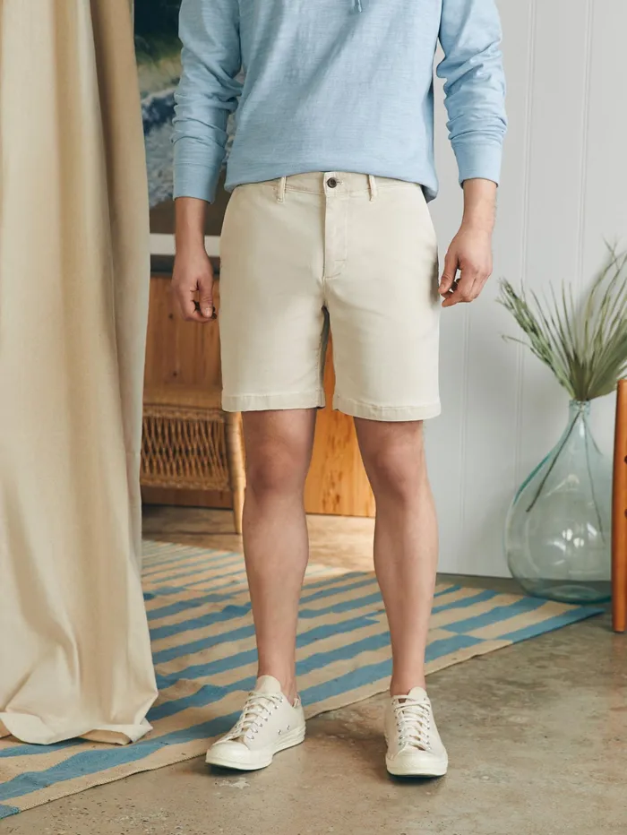 Men Shorts Faherty Coastline Stretch Chino Short 8quot Inseam Stone
