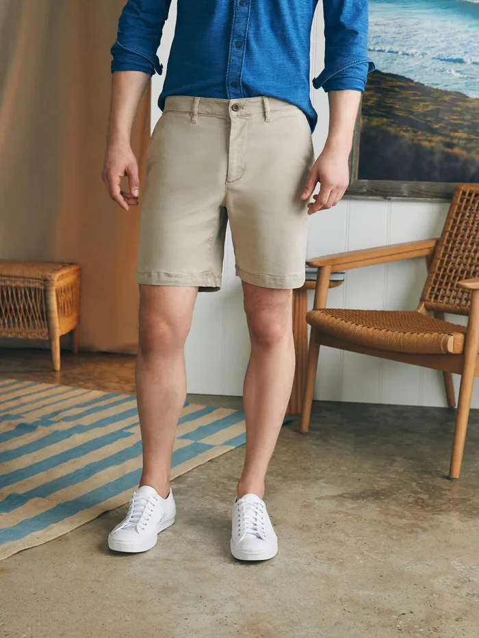 Men Shorts Faherty Coastline Stretch Chino Short 8quot Inseam Utility Khaki