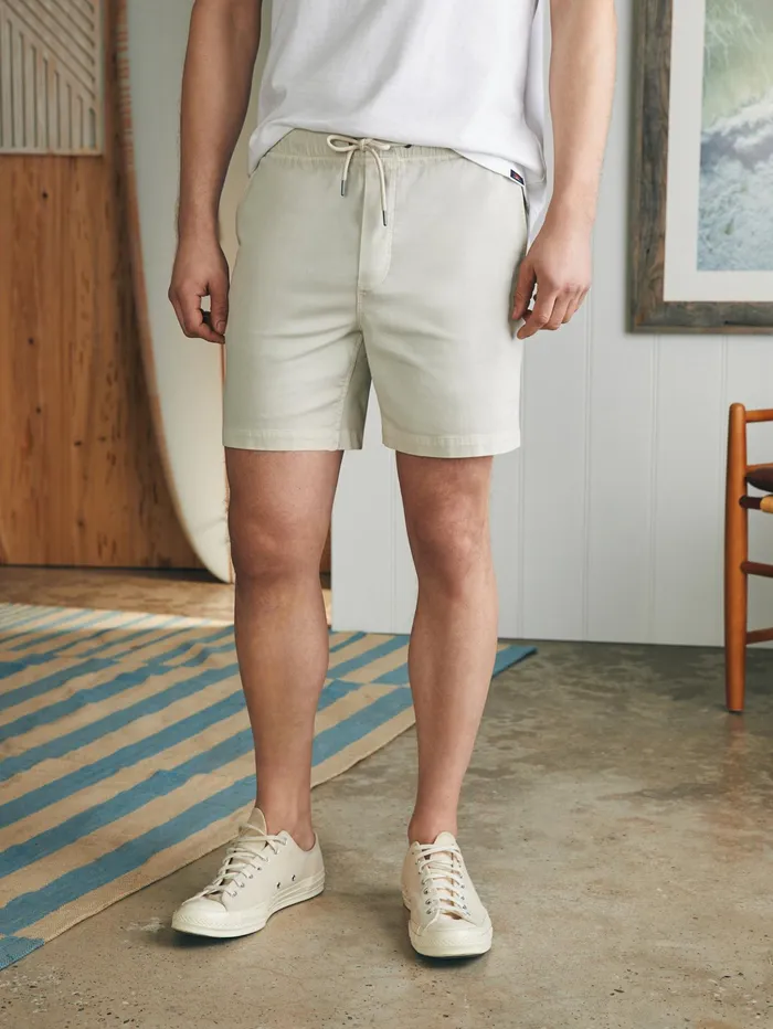 Men Shorts Faherty Essential Drawstring Short 65quot Inseam Birch