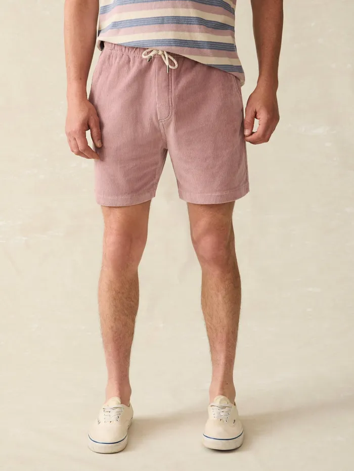 Men Shorts Faherty Essential Italian Knit Cord Short 6quot Inseam Dusty Plum