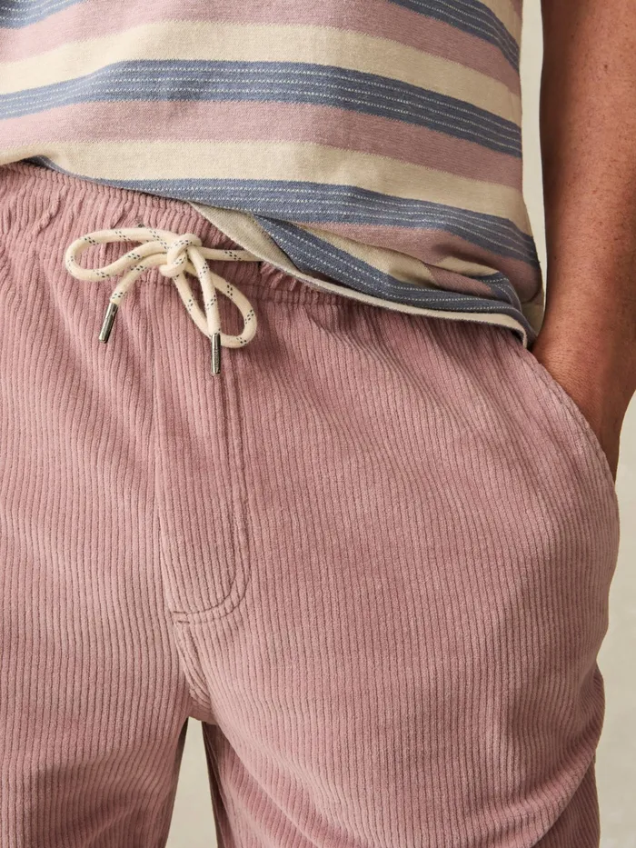 Men Shorts Faherty Essential Italian Knit Cord Short 6quot Inseam Dusty Plum