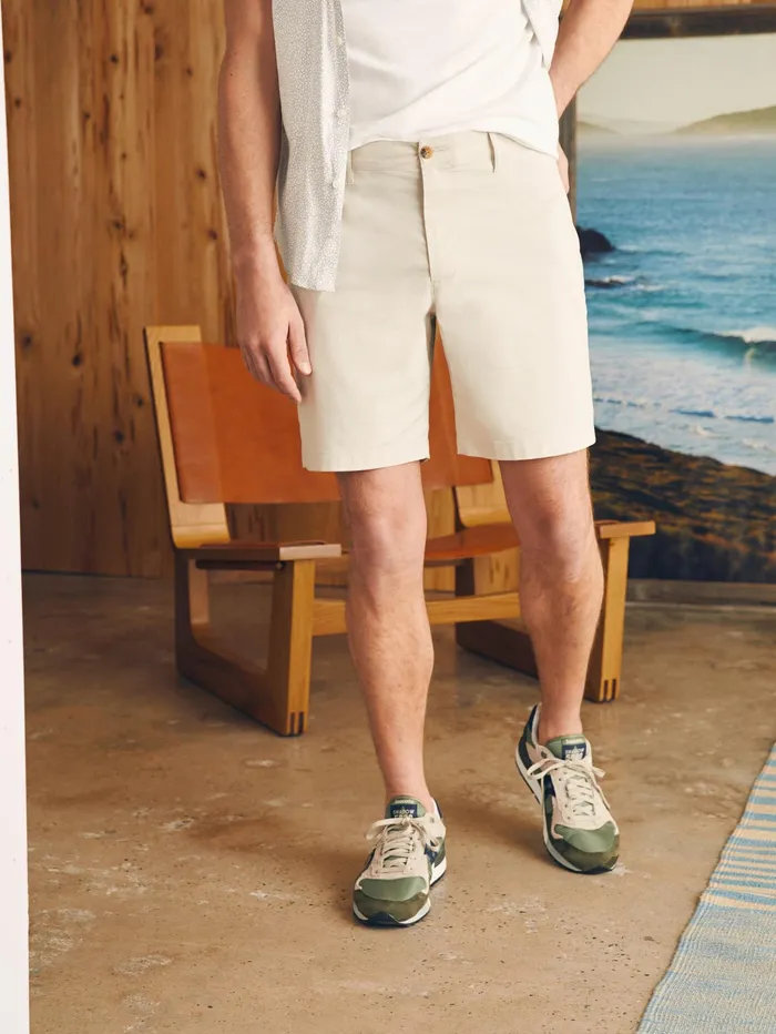 Men Shorts Faherty Movement Chino Short 8quot Inseam Light Sand
