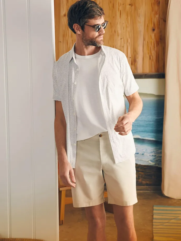 Men Shorts Faherty Movement Chino Short 8quot Inseam Light Sand