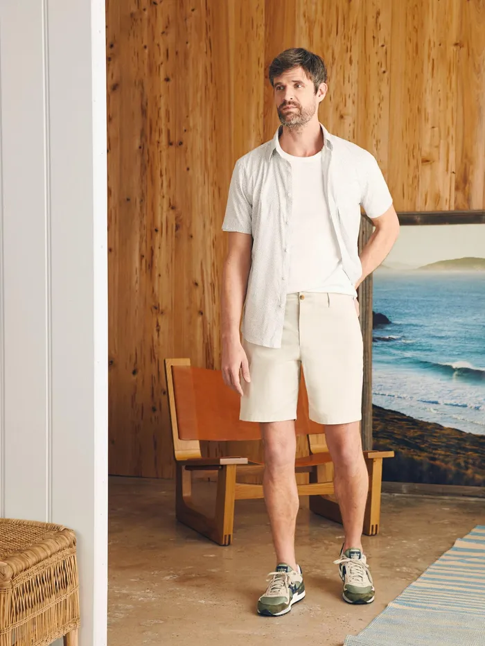 Men Shorts Faherty Movement Chino Short 8quot Inseam Light Sand
