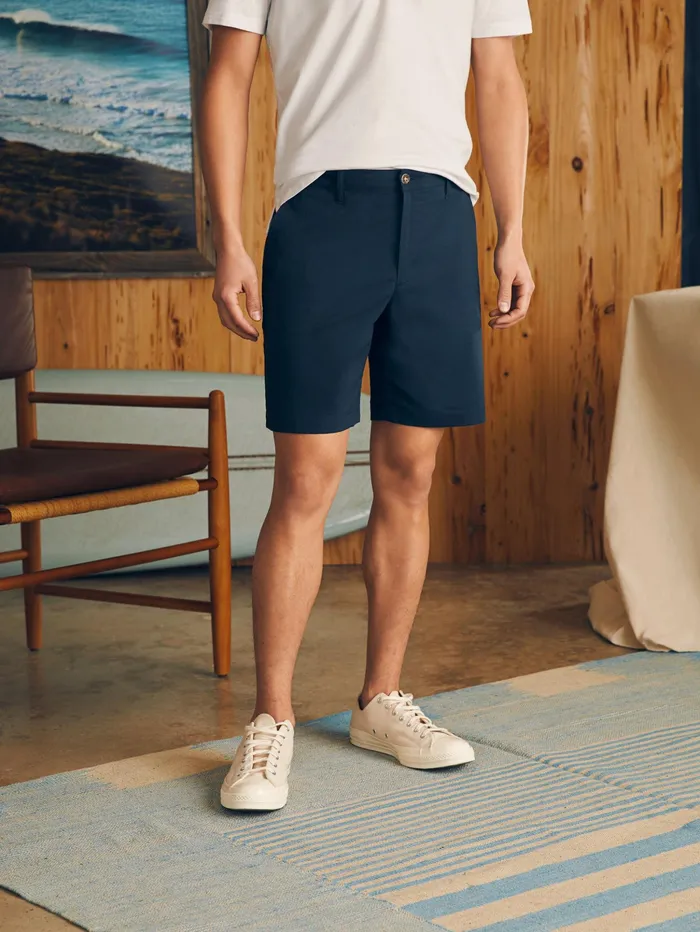 Men Shorts Faherty Movement Chino Short 8quot Inseam Navy