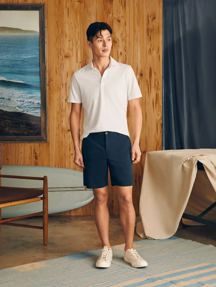 Men Shorts Faherty Movement Chino Short 8quot Inseam Navy