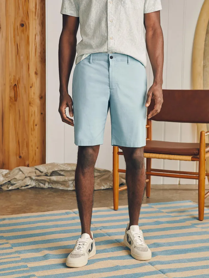 Men Shorts Faherty Movement Chino Short 8quot Inseam Steel Blue