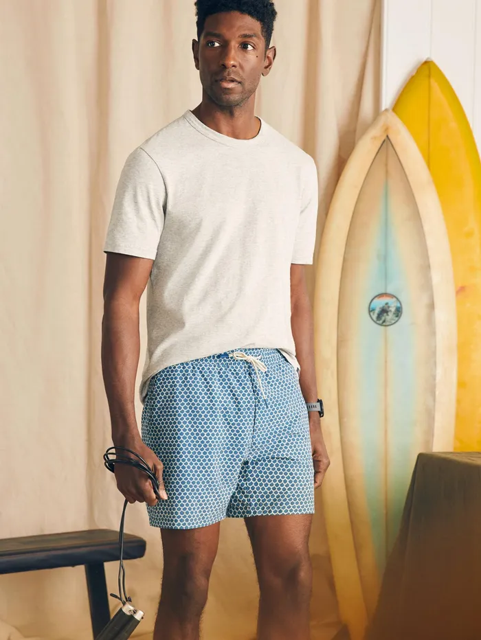 Men Shorts Faherty Shorelite Active Swim Short 7quot Inseam Fishscale