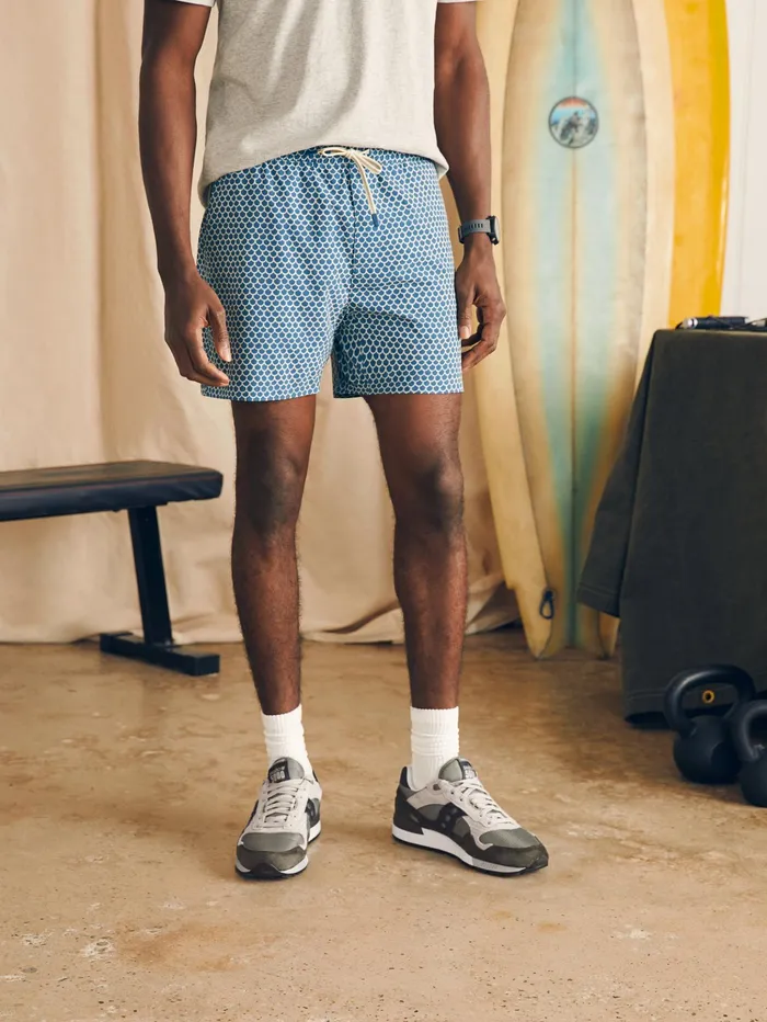 Men Shorts Faherty Shorelite Active Swim Short 7quot Inseam Fishscale
