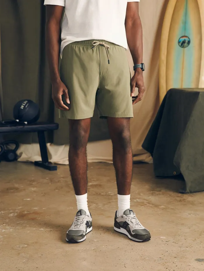 Men Shorts Faherty Shorelite Active Swim Short 7quot Inseam Light Pine