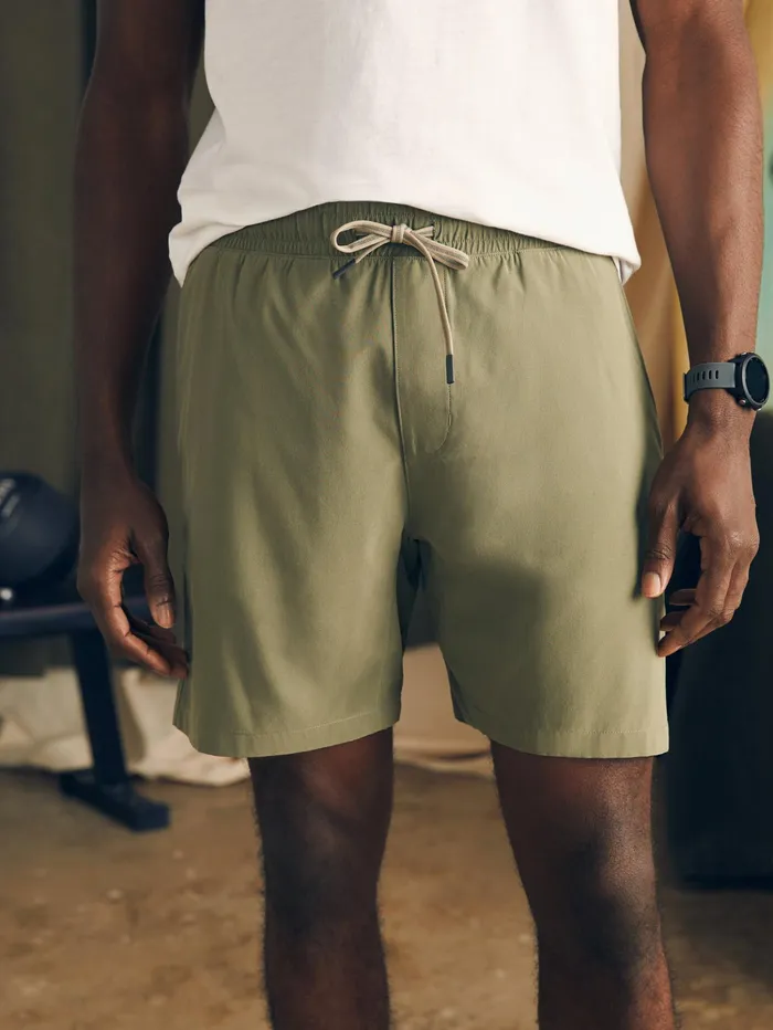 Men Shorts Faherty Shorelite Active Swim Short 7quot Inseam Light Pine