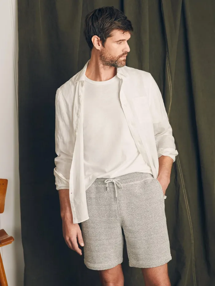 Men Shorts Faherty Whitewater Sweatshort Grey Shell Loop