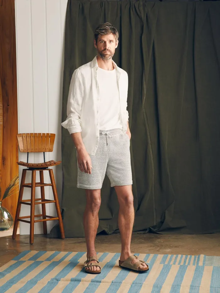 Men Shorts Faherty Whitewater Sweatshort Grey Shell Loop