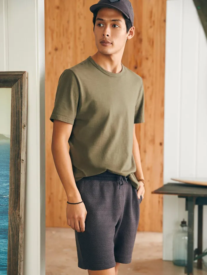 Men Shorts Faherty Whitewater Sweatshort Washed Black