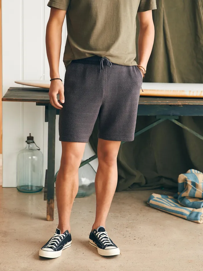 Men Shorts Faherty Whitewater Sweatshort Washed Black Men Shorts Faherty Whitewater Sweatshort Washed Black