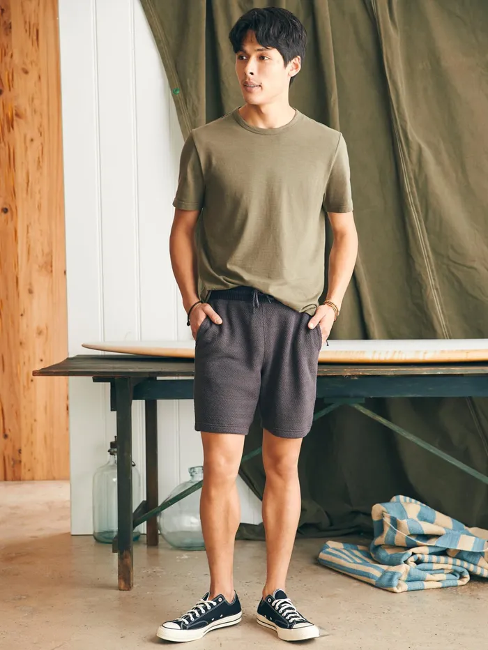 Men Shorts Faherty Whitewater Sweatshort Washed Black Men Shorts Faherty Whitewater Sweatshort Washed Black