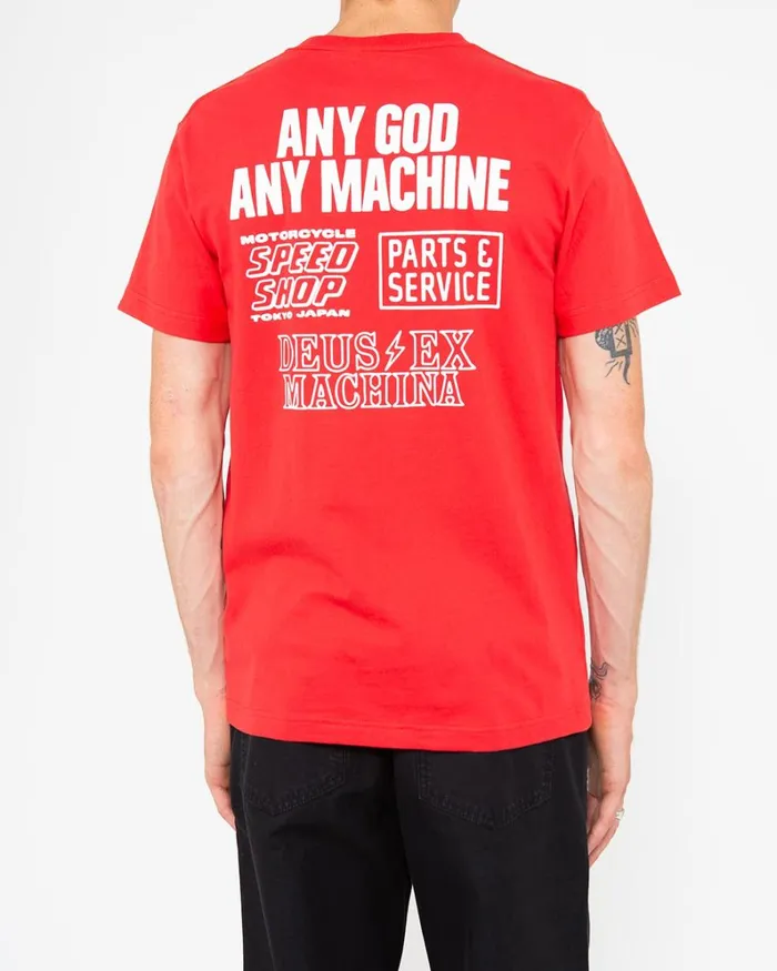 Men Speed Flop Tee 8211 Rocco Red Deus Ex Machina Tees Men Speed Flop Tee 8211 Rocco Red Deus Ex Machina Tees