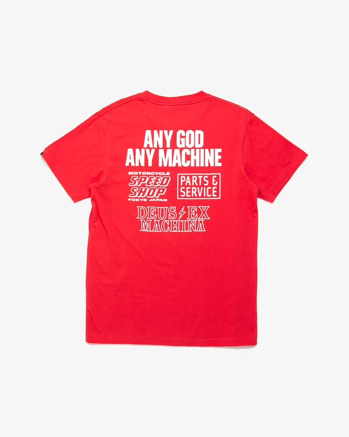 Men Speed Flop Tee 8211 Rocco Red Deus Ex Machina Tees Men Speed Flop Tee 8211 Rocco Red Deus Ex Machina Tees