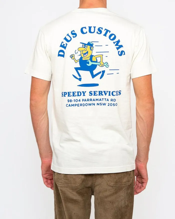 Men Speedy Tee 8211 Vintage White Deus Ex Machina Tees Men Speedy Tee 8211 Vintage White Deus Ex Machina Tees